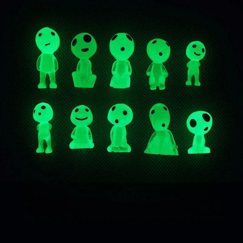 10 Stück Niedliche Miniaturfiguren Landschaftsdekoration Aquarium Heimdekoration Gartendekoration Ornament Leuchtet im Dunkeln Jungen Geschenke