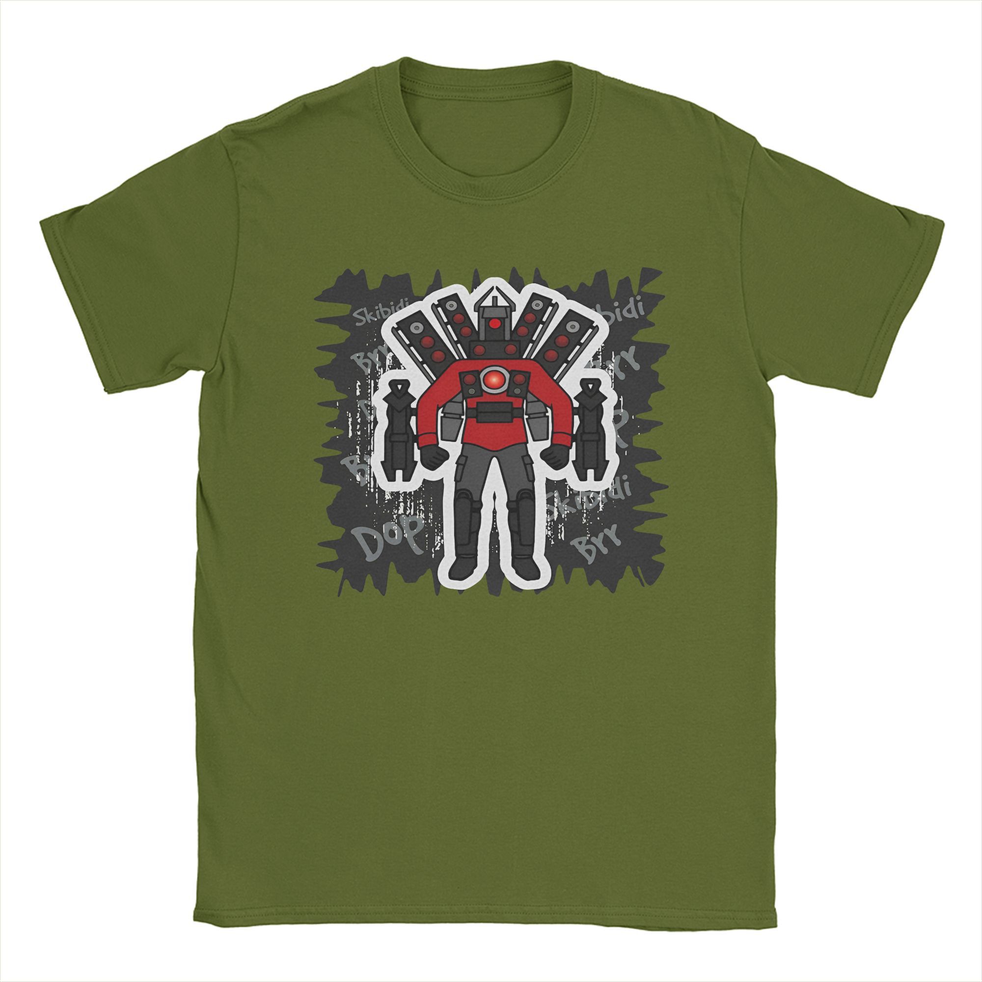 

Мужские футболки Skibidi Toilet Titan Speakerman Upgraded Leisure Cotton Tee Short Sleeve Funny Humor T Shirt Merchandise Plus Size S армия зеленый