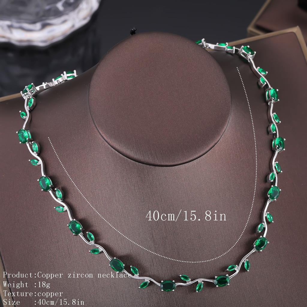 Copper Color Zircon Necklace Women Luxury Fashion Jewelry