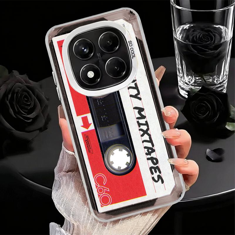 Vintage 90S Cassette Tape Pattern Soft Phone Case for Xiaomi Redmi Note 13 14 15 Pro Plus 12S 12 11S 11 11T 10S 10 Shockproof Co