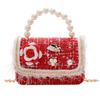 Adorable Mini Pearl Handbag For Girls Trendy Princess Style Cute Cotton Tote