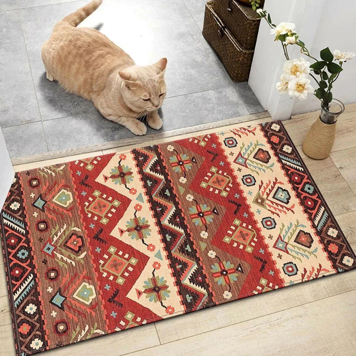 

VIKAMA Crystal Pile Carpet 1pc Bohemia Persian Pattern Anti-fatigue Kitchen Mat Doormat Bathroom Rugs Floor Mat 40x60cm