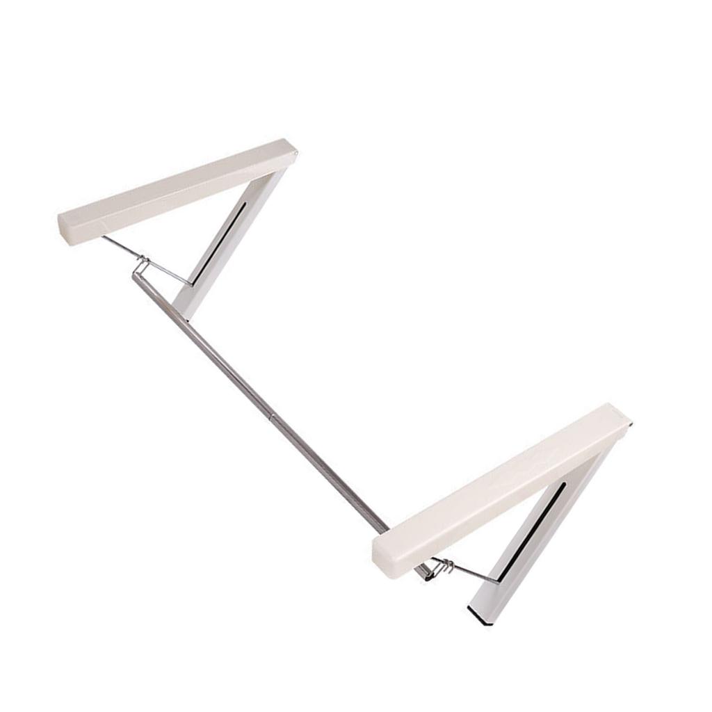 Laundry Hanger Retractable Wall Mounted White Folding Punch Free Installation Clothes Drying Rack