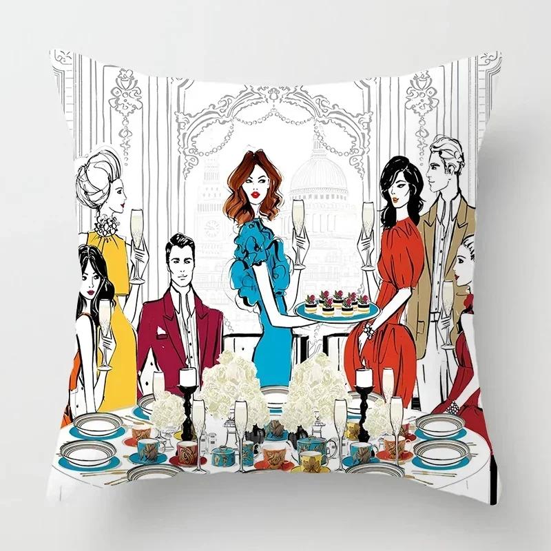 45x45cm Pillow Case Home Decoration Living Room Sofa Cushion Cover Nordic Fashion Ladies Pillowcase Decoration