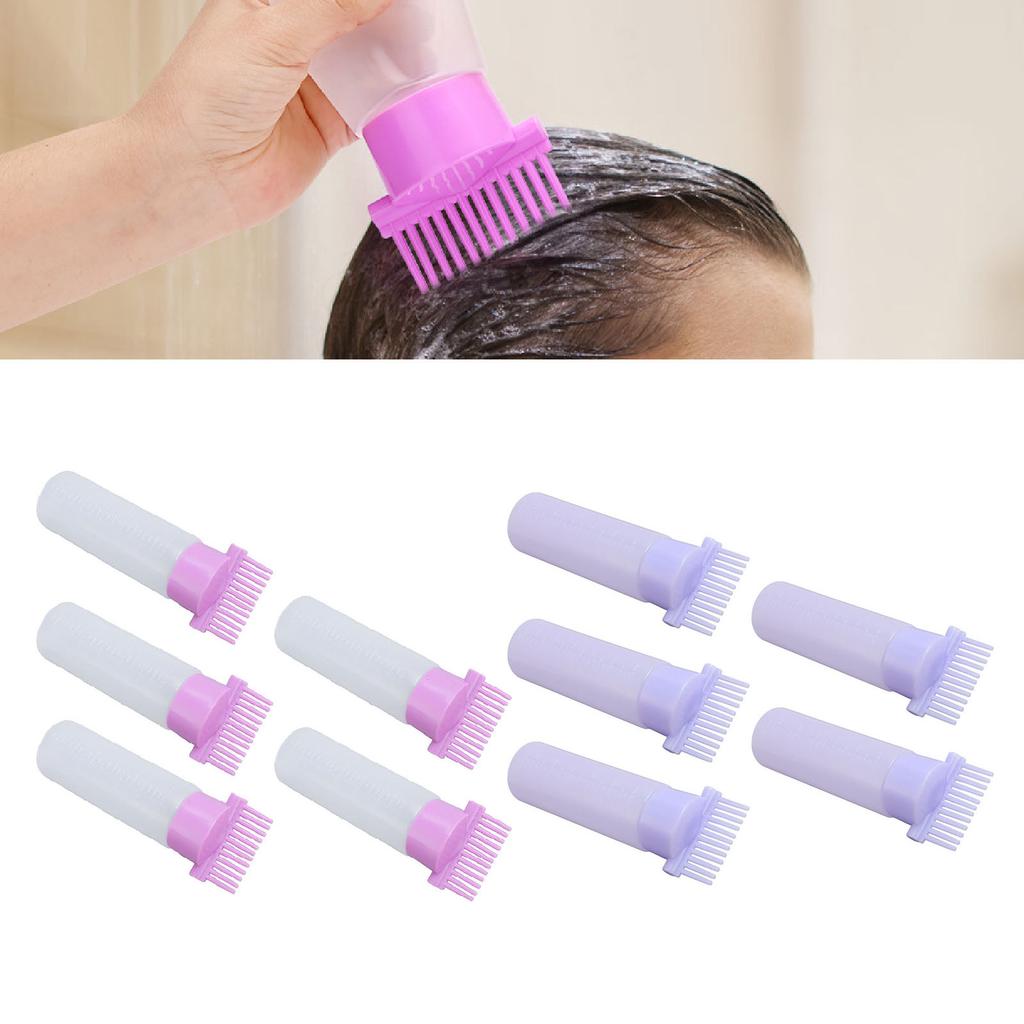 5pcs Root Comb Applicator Bottle Hair Dye Oil Applicator Bottle Applicator Brush with Graduated Scal