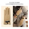 Womens Warm Fleece-Lined Cycling Gloves With Touchscreen Capability Butterfly Knot Design Winter Riding Students