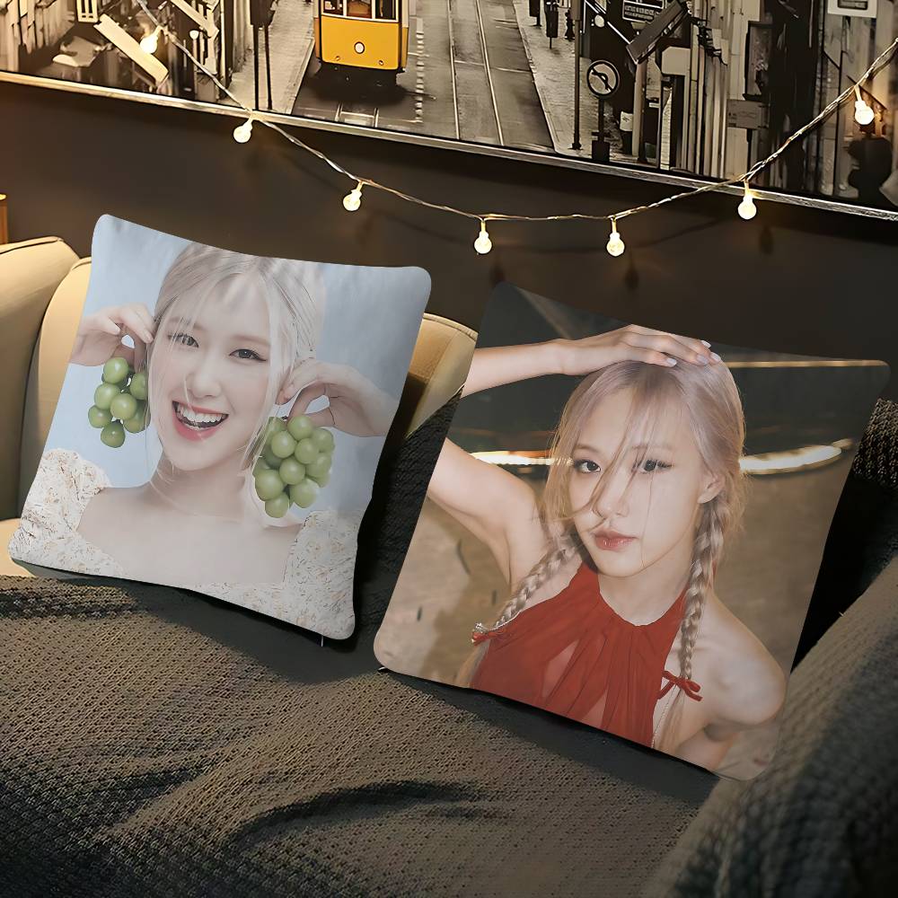 Blackpink MemberS R-Rosé Pillow Case Removable Washable Cushion Cover – All-Season Soft Linen