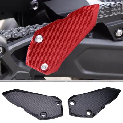 Motorcycle Heel Plate Guard. Compatible Models: Kawasaki ZX-25R (2020-2023), ZX-4R, ZX-4RR (2023+). (Black)