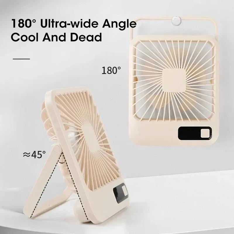 2000mAh Small Desktop Fan Super Silent with 5-speed Strong Air Flow USB Charging Strong Air Flow Cooling Fan Office Fan