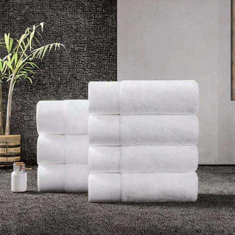 Five-Star Hotel Quality Pure Cotton Bath Towel Thickened Oversized Solid White Color Knitted Washcloths for Swimming Bathing