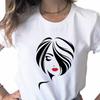 Pretty And Cute Lashes And Eyes Print Ladies T-Shirt Casual Basics O-Collar White Shirt Short Sleeve Ladies T-Shirt,Drop Ship
