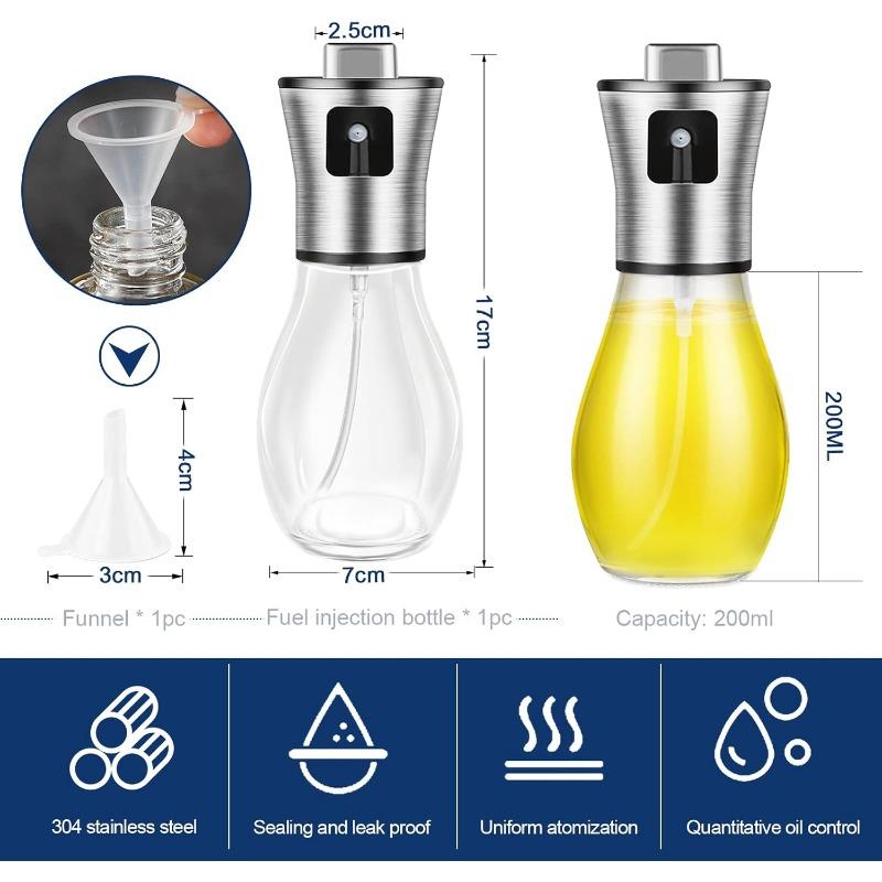 Glass Oil Sprayer for Cooking - 200ML Mister Bottle for Cooking, Baking, and Air Fryer