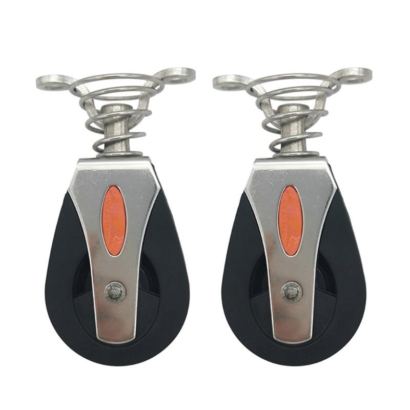 

2PCS Strong Marine Pulley Steel Gym Equipment Smooth Rotation Strong Pulley for Fitness Training & Yachts 1