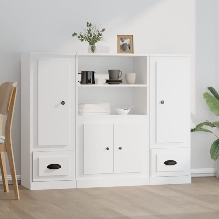VidaXL Buffets 3 Pcs White Engineered Wood 3185311