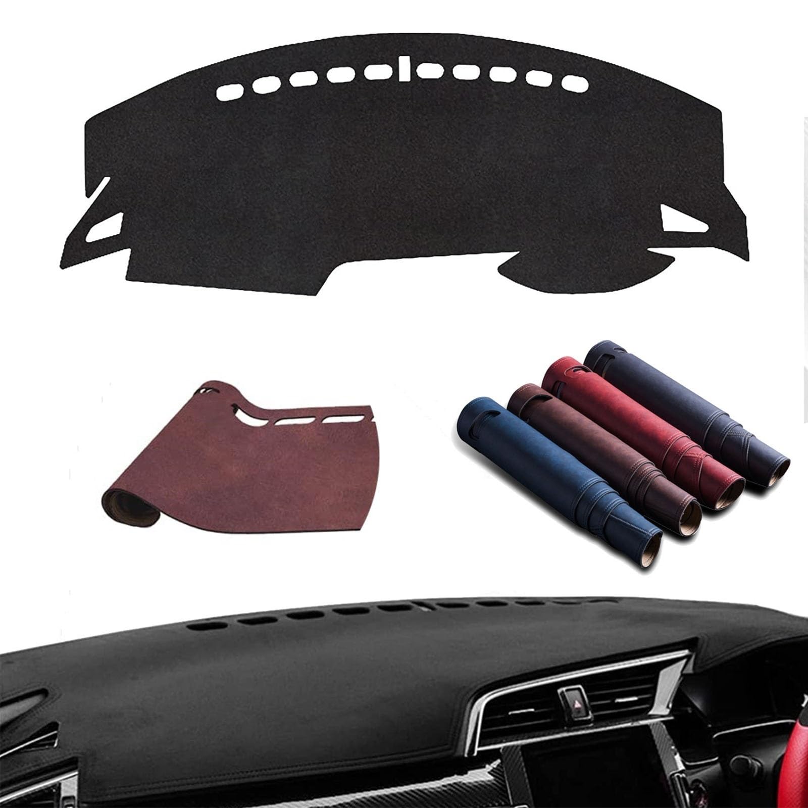 

Compatible with Honda Civic Dashboard Mat, FK7 Series, FK8 Series, FC1 Series, 2017 - One Size