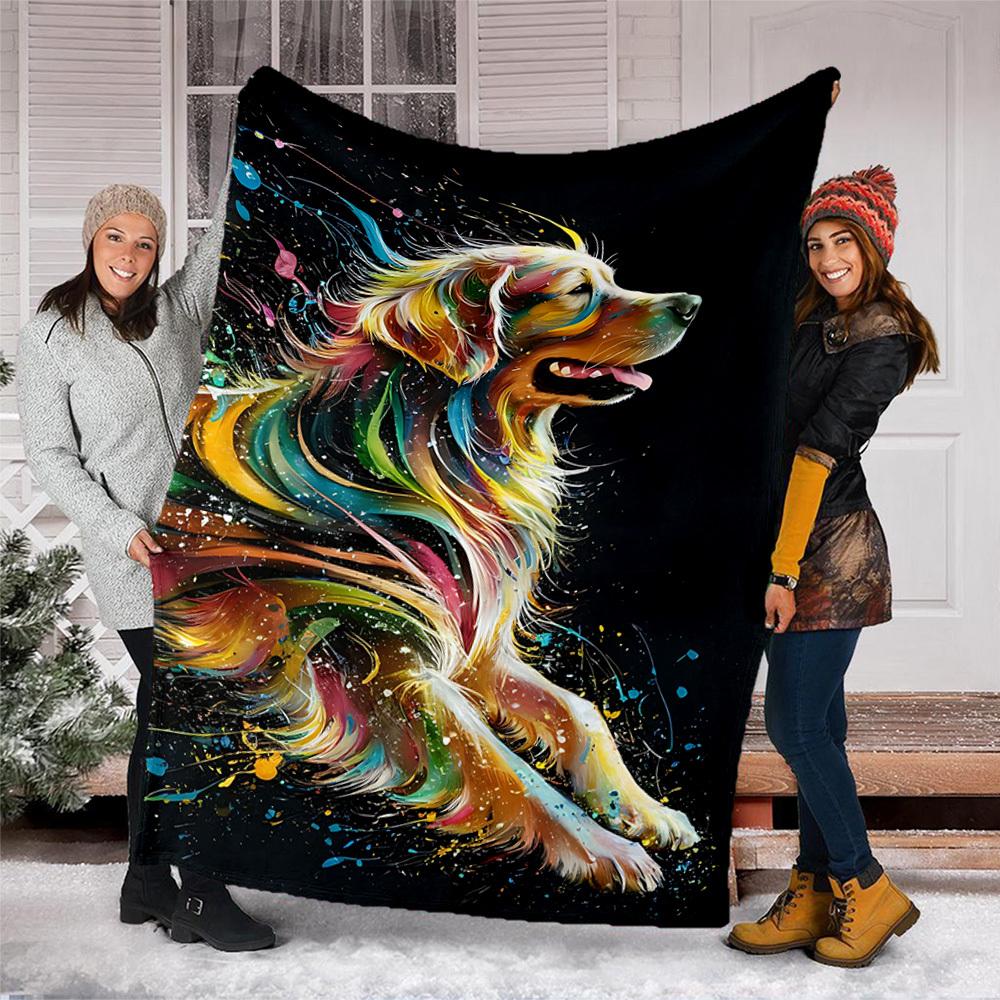 1pc Colorful DogOutdoor Blanket, Soft And Comfortable Blanket, Casual Warm Outdoor Blanket, Good Birthday Gift yy260328060