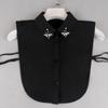 Pearl Detachable Collar Women Crystal Diamond Chiffon Shirt False Fake Collar Women Removable Peto Mujer Chemisier Faux Cols Tie