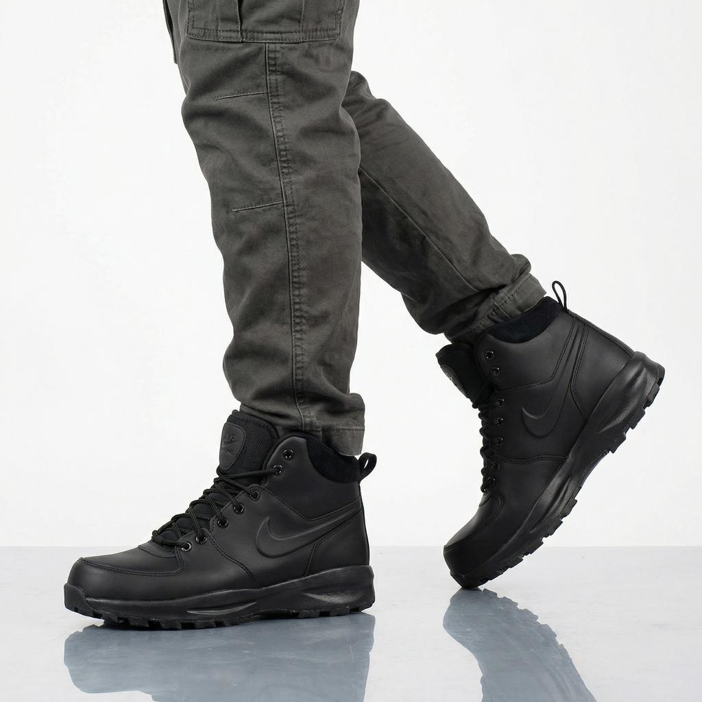 Nike Manoa Leather - Herren Outdoor Schuhe Boots Stiefel Schwarz HF7095-001 ORIGINAL