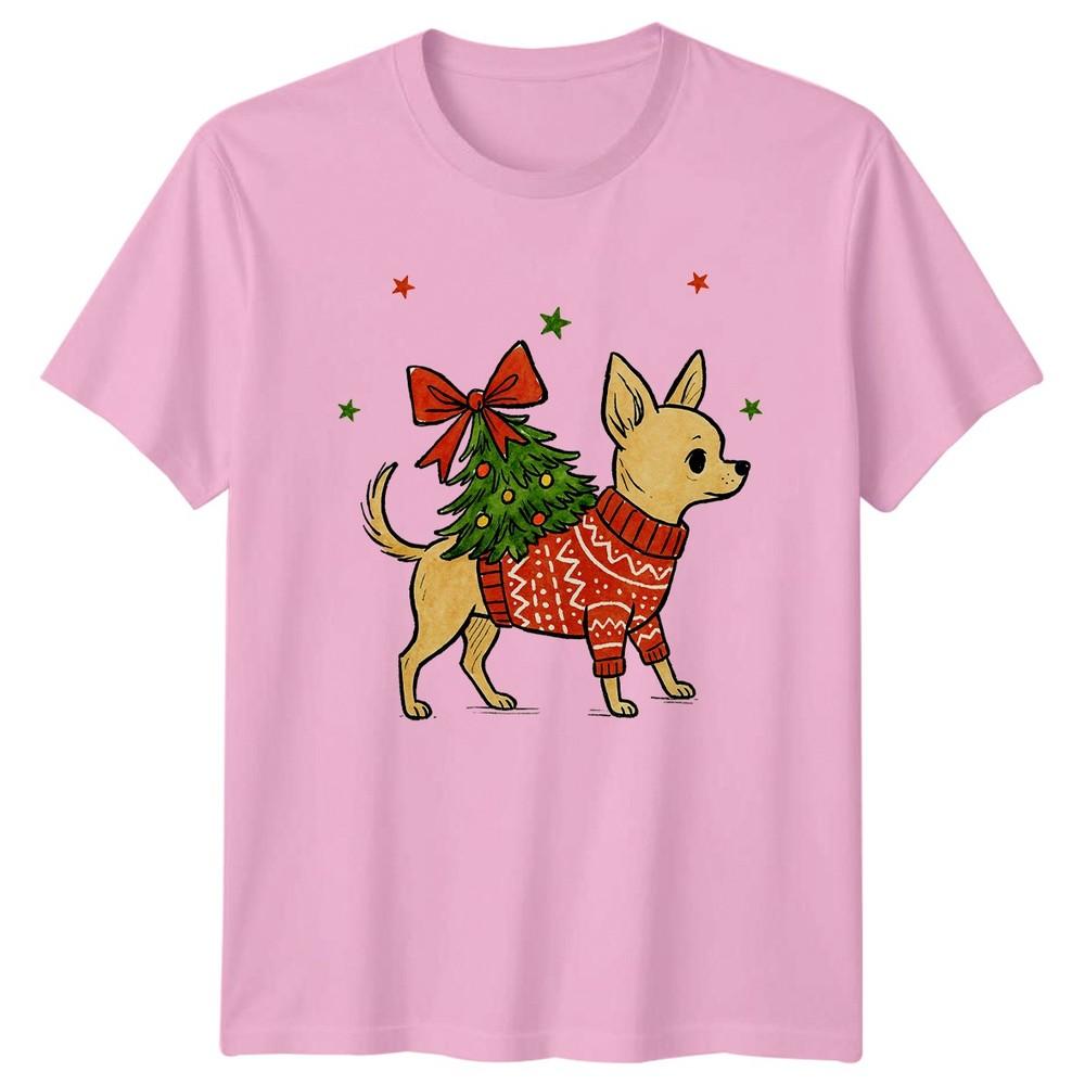 Chihuahua Christmas Tree Holidays Unisexs TShirt Unisexs Tee Graphic Top