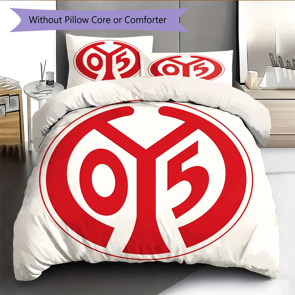 FSV Mainz 05 Μοτίβο Κλινοσκεπάσματα Διακόσμηση Σπιτιού Δώρο Γενεθλίων (1 * παπλωματοθήκη + 2 * μαξιλαροθήκη, χωρίς πυρήνα)