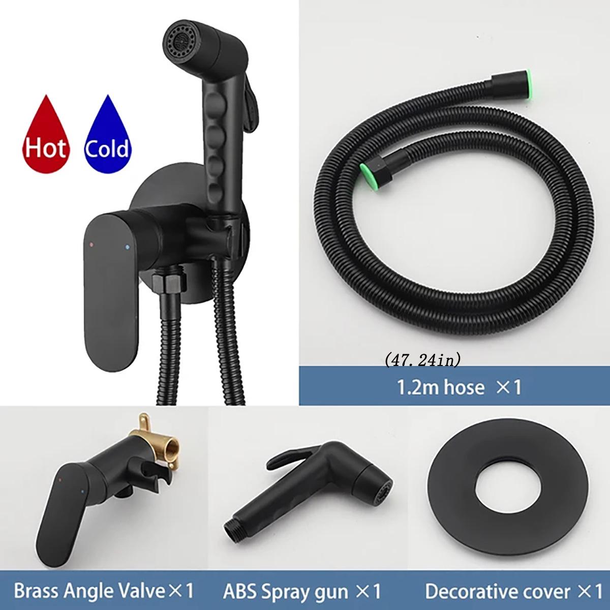 

ULA Смеситель для биде Черный хромированный смеситель Смесители для унитаза Ducha Смеситель для холодной и горячей воды Кран Круглый распылитель для душа Гигиенический душ чёрный