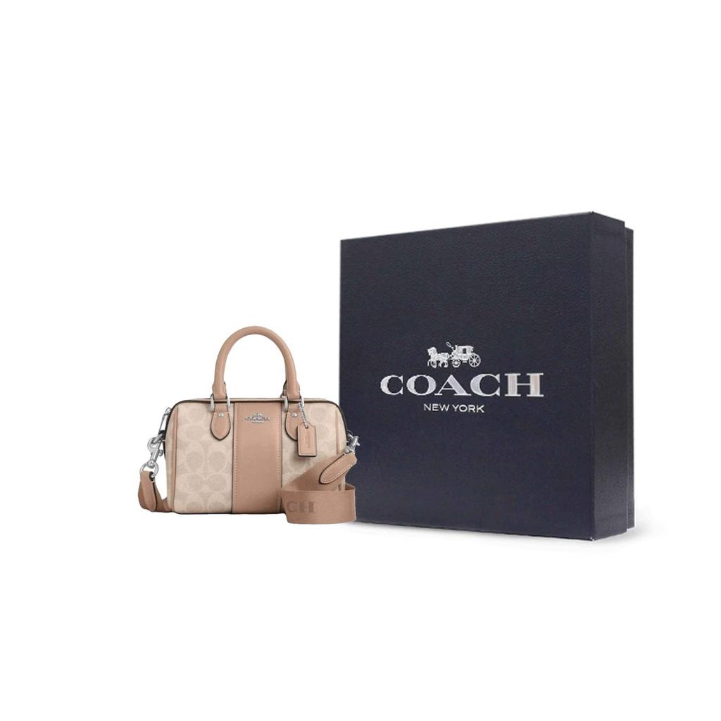 COACH Rowan Artificial Leather Crossbody One Shoulder Handbag Small Women's Milk Tea CW331-SVPWH