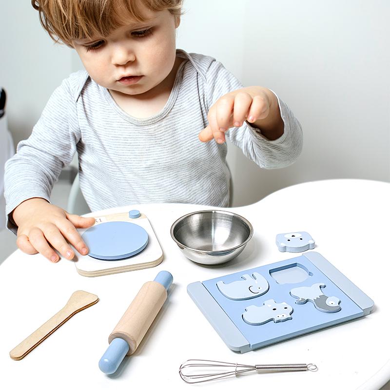 Wooden Play House Baked Cookie Toys Simulation As Chef Play House Game Parent-Child Interactive Simulation Making Cookie Games