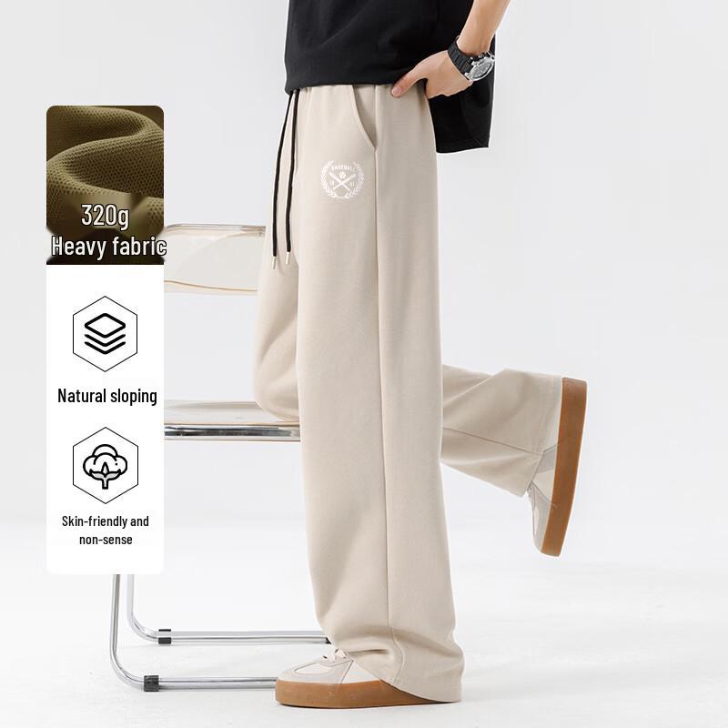 Baleno Men's American Trend Straight Wide-Leg Casual Pants