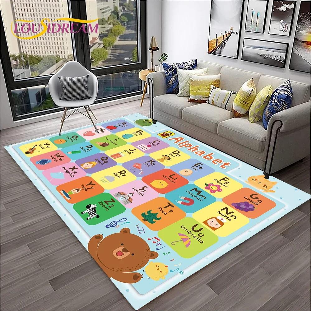 Alphabet ABC Early Education Cartoon Children Crawling Carpet Rug for Bedroom Living Room Sofa Decoration,Large Decor Floor Mat
