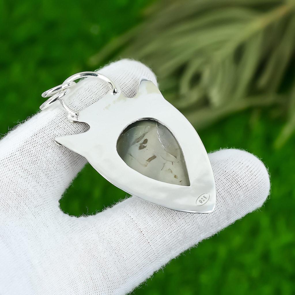 Wedding Gift For Her 925 Silver Natural Polychrome Jasper Gemstone Pendant