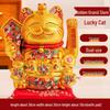 Ceramic Lucky Cat Figurine with Waving Hand – Customizable Gold Shop Gift for 2026 Opening Ceremony
