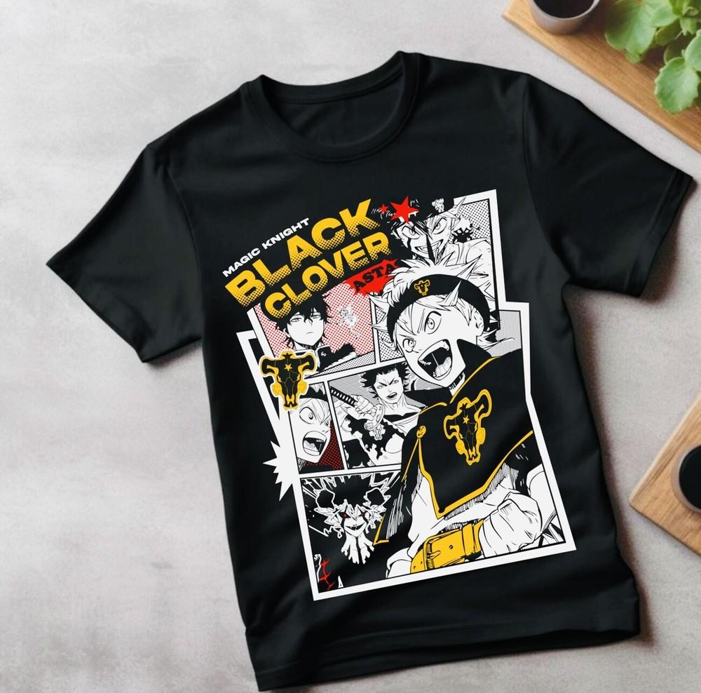 

Black Clover Asta Yuno Anime Manga Tshirt Anime Manga Black Shirt All Size M