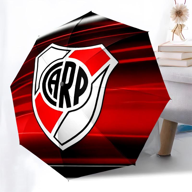 River Plate, Badge Automatic Opening and Closing, 8 Rib Structure Portable Umbrella, Suitable for Men and Women In All Seasons  Perfect Gift