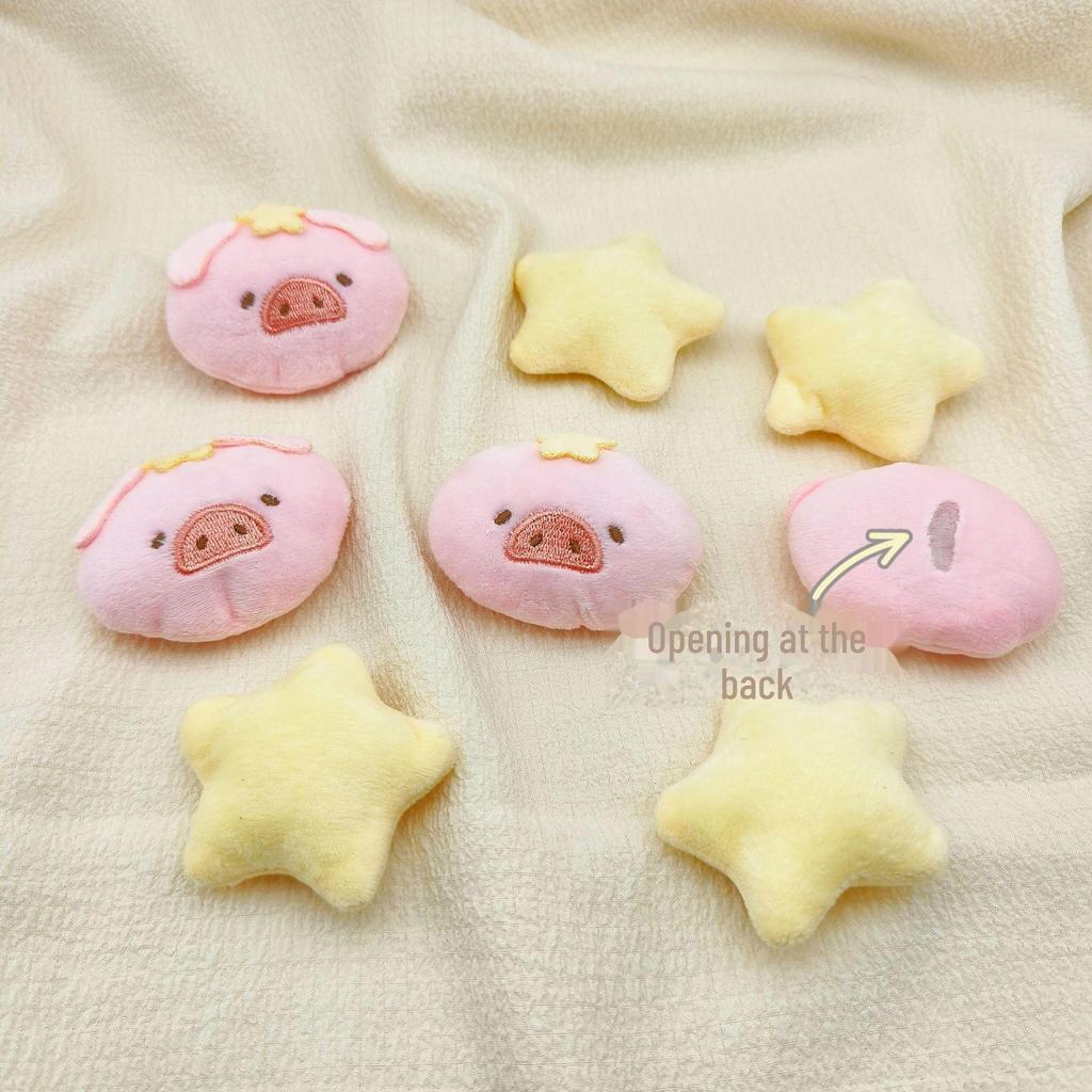 Cute Pig Plush Brooch - Cartoon Star Pin for Bags and DIY Clothing Accessories