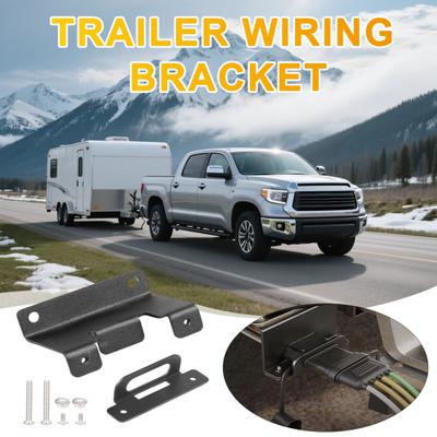 Trailer Mounting Bracket Easy Installation 4-Pin Trailer Connector with Screws Rust-Proof Carbon Steel Mounting Hardware