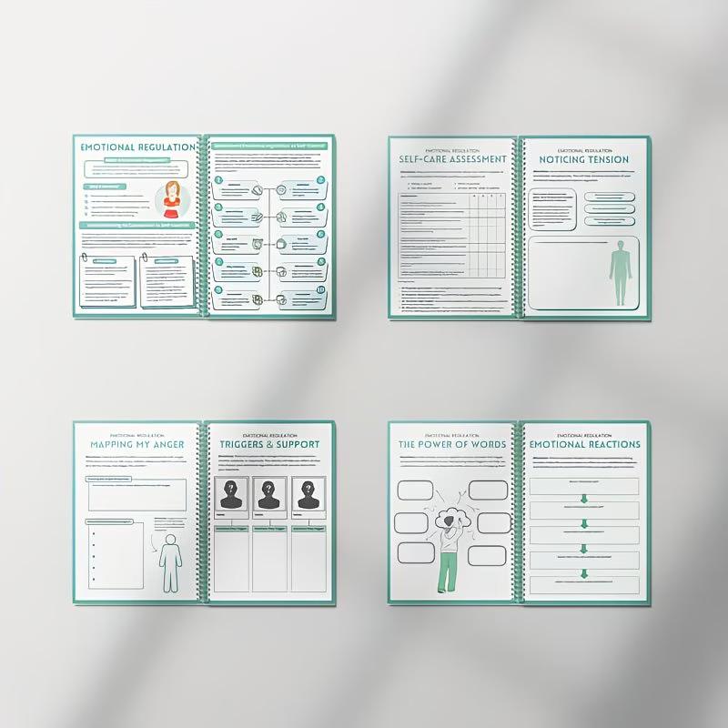 Emotion Regulation Workbook: A5 Spiral-Bound Psychotherapy Manual & Exercise Book for Emotion Management