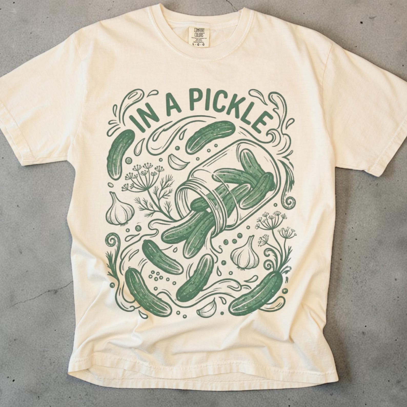 In A Pickle Shirt, Funny Pickle Shirt Unisex, Comfort Colors Tee, Pickle Lover Gift, Foodie Shirt, Funny Food Shirt, Pickle Gifts Tee L