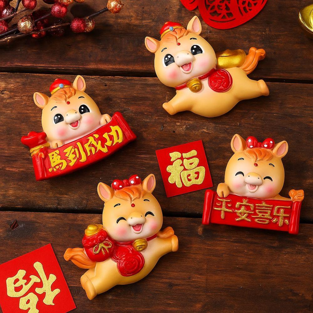 Resin Zodiac Horse Year Mascot Cute Horse Figures 2026 Horse Figurines Year of The Horse