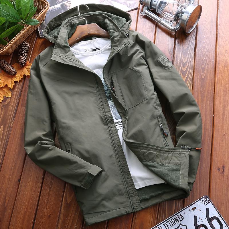 Erkek Orta Boy Büyük Beden Kışlık Mont - Kalınlaştırılmış, Sıcak, Çok Cepli, Dış Mekan Günlük Giyim İçin Pamuk Dolgulu Palto