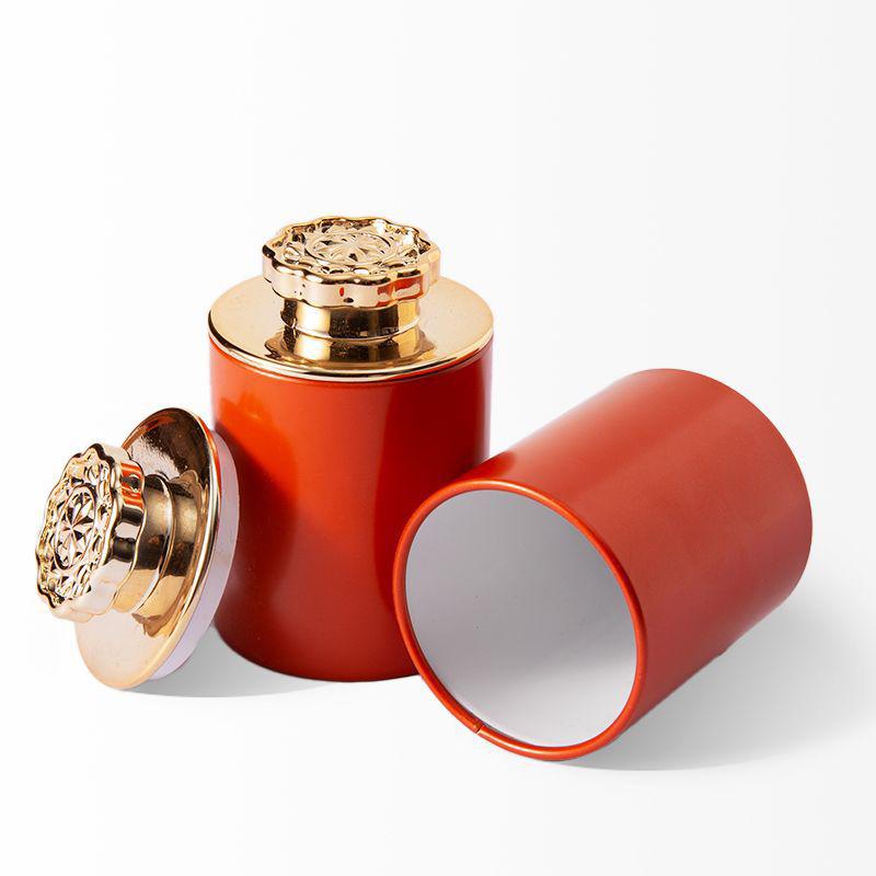 Solid Mini Empty Tea Tin Can Household Green Black Tea Sealed Jar Portable Travel Small Tea Packaging Box Mini Sealed Iron Can