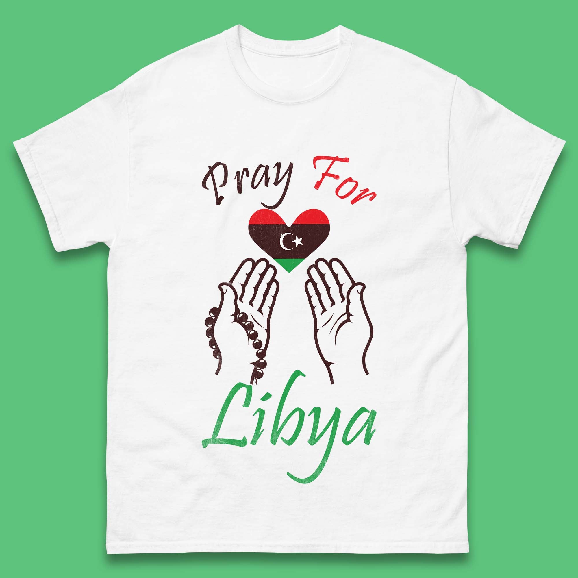 

Pray For Libya Help Libya Flood Solidarity Stand With Libya Mens Tee Top 3XL