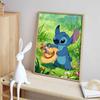 Disney Stitch with flowers diamond art painting kit 5D handmade diy diamond painting, home wall decoration