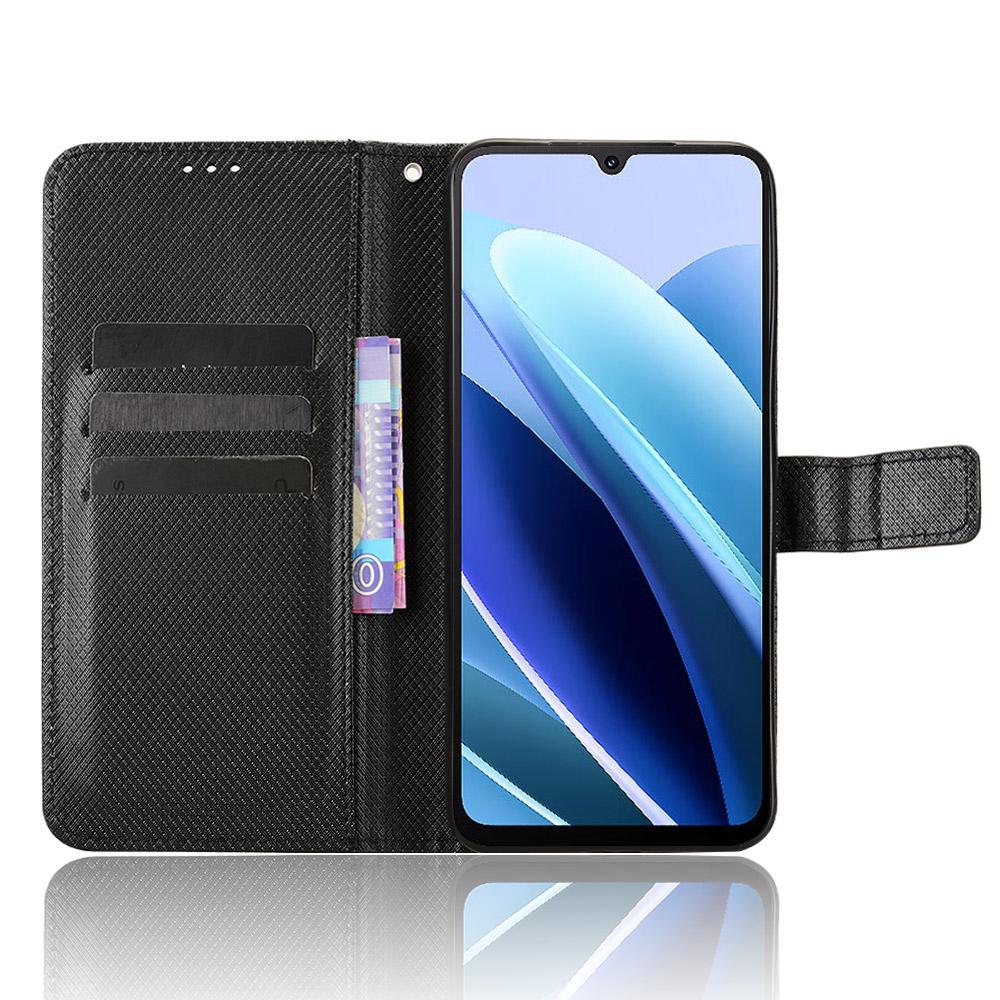 For Cubot A40 Leather Wallet Case with Strap Diamond Texture Phone Cover