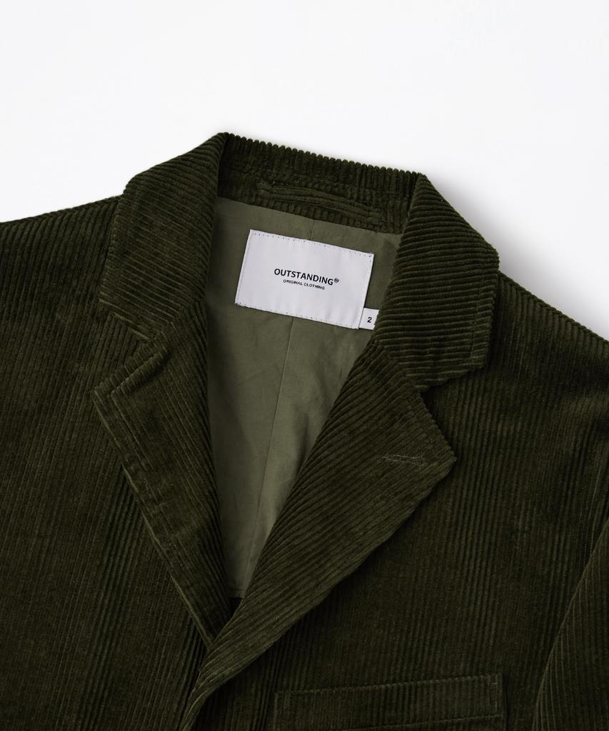 HERVORRAGEND Klassische 3-Knopf-Jacke aus hochdichtem Cord_D.Olive