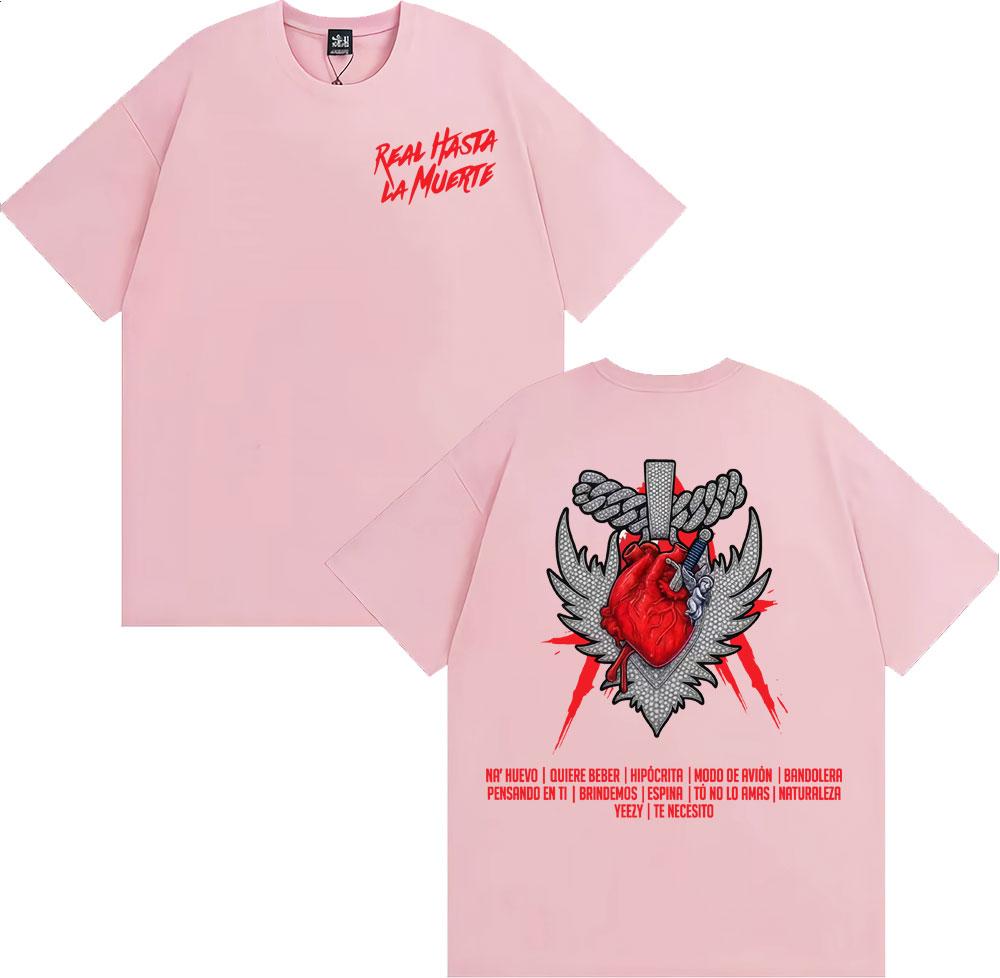 Rapper Anuel AA Real Hasta La Muerte Album Merch Tshirts Men Womens Clothing Vintage Short Sleeve Oversized T Shirt Streetwear