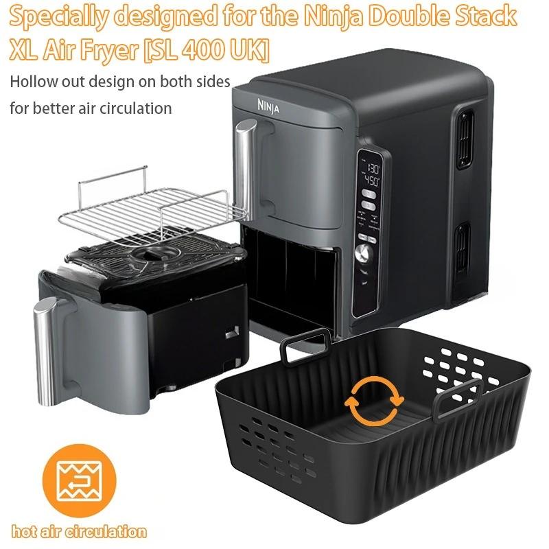 New Air Fryer Silicone Liners for Ninja SL400 SL401 Double Stack XL Basket Reusable Air Fryer Baking Tray Airfryer Parts LIJIAO