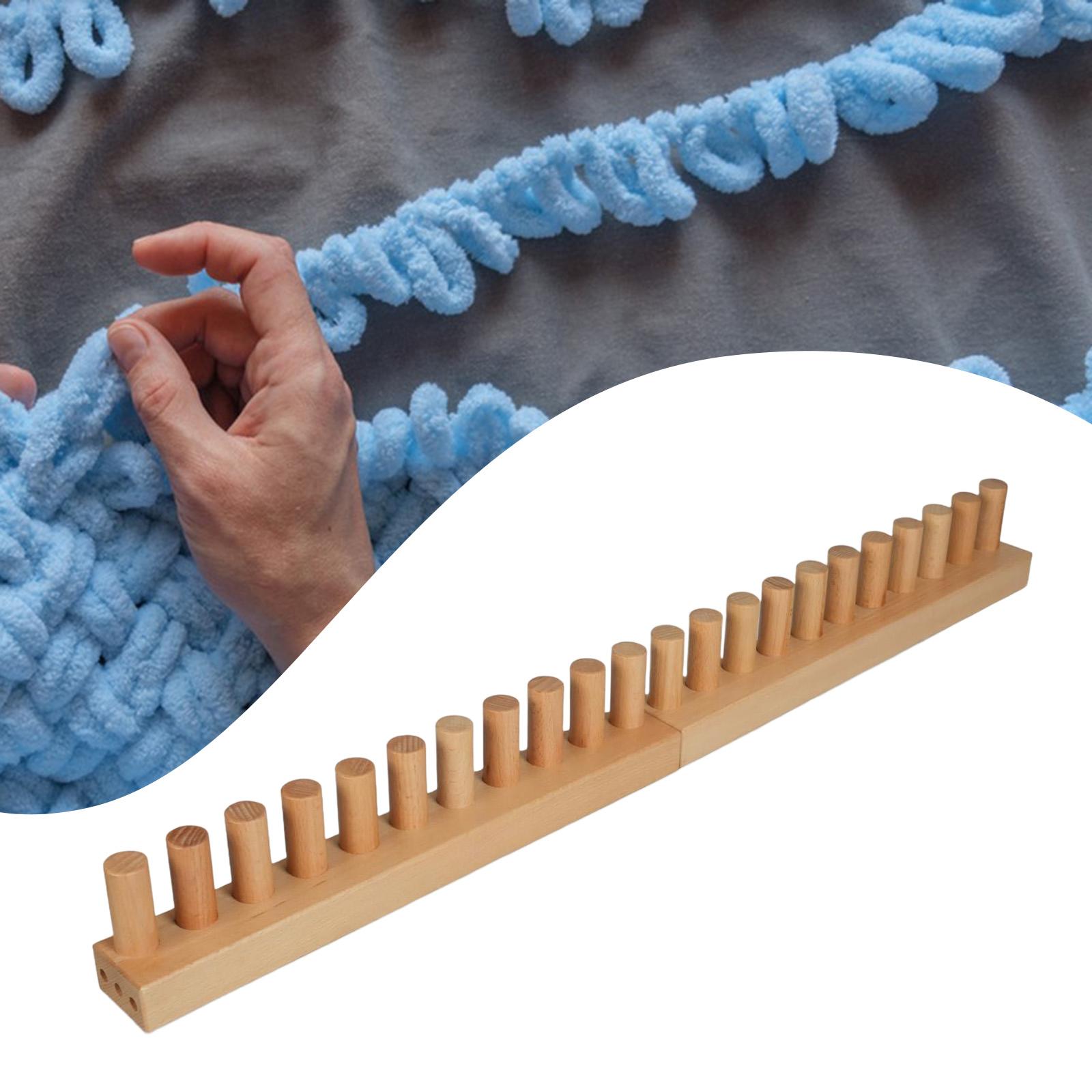 Wooden Knitting Loom DIY Throw Blankets Beginners Easy to Use Stackable for Portability Reusable Chunky Knitting Blanket Loom