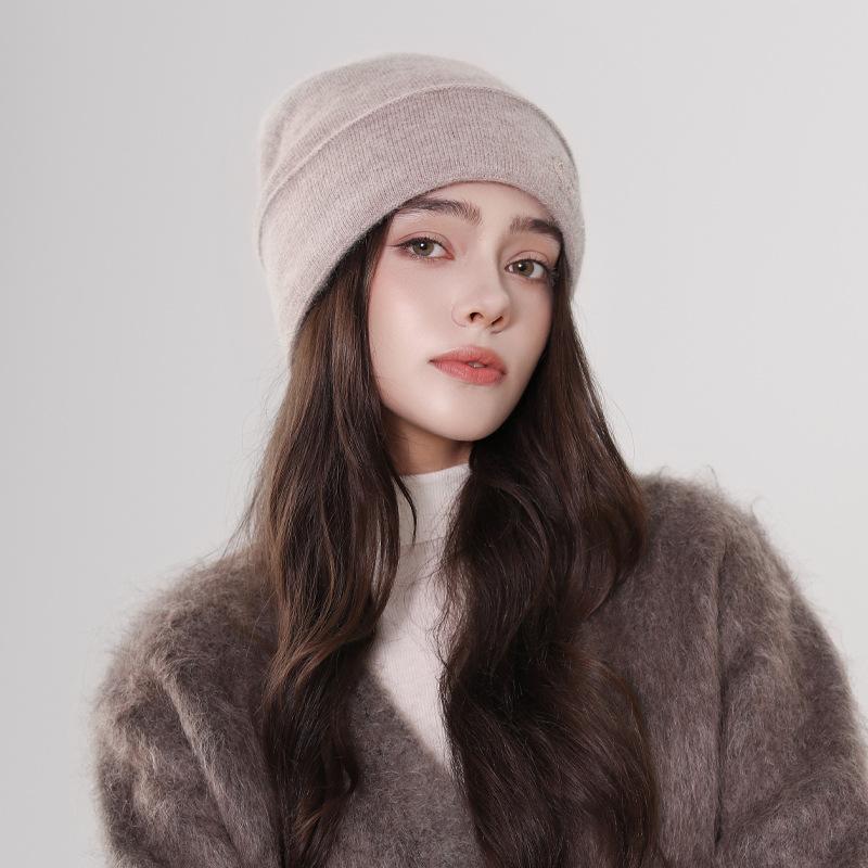 Wool Hat Women's High-end Hot Diamond Knitted Wool Hat Winter Warm Pile Hat Versatile Cold Hat