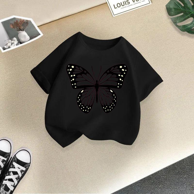 T-shirt décontracté à manches courtes pour enfants - T-shirt d'été ample pour filles avec nœud