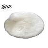 Versatile Round Carpet Color Machine Soft Bedroom Mat Plush Furry Floor Rug Solid Kids Room